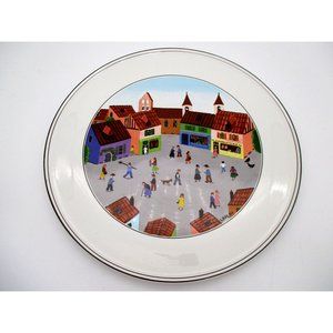 Villeroy & Boch Naif Design Charger Chop PLATE Town Market Scene